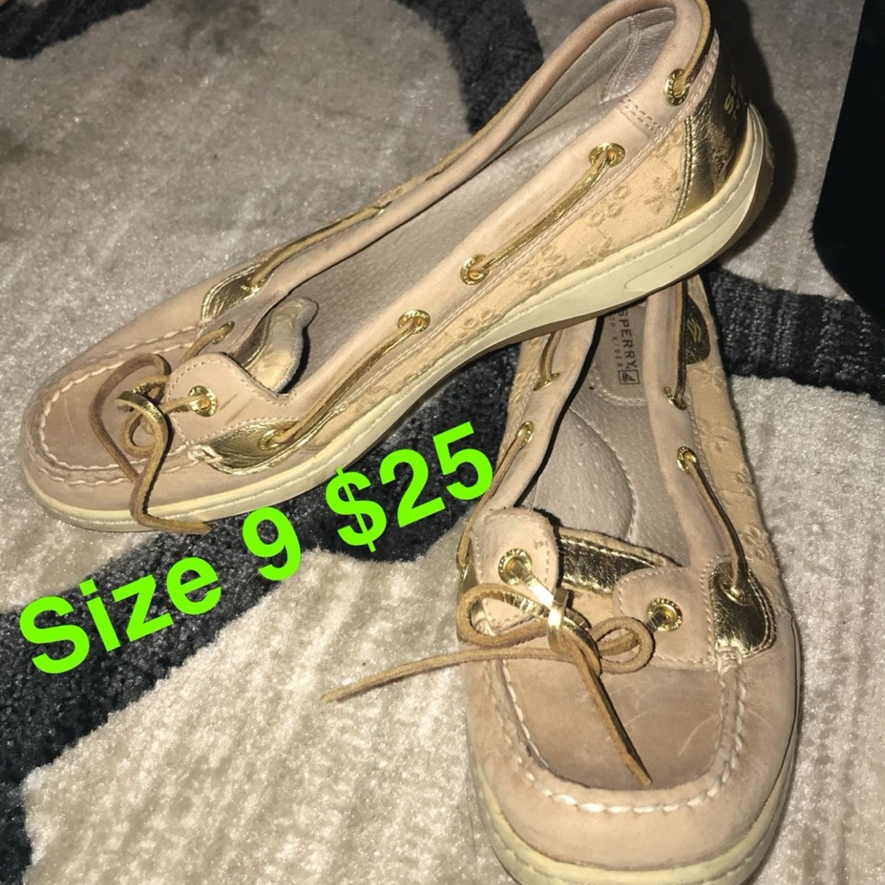 Tan Sperry Slip Ons